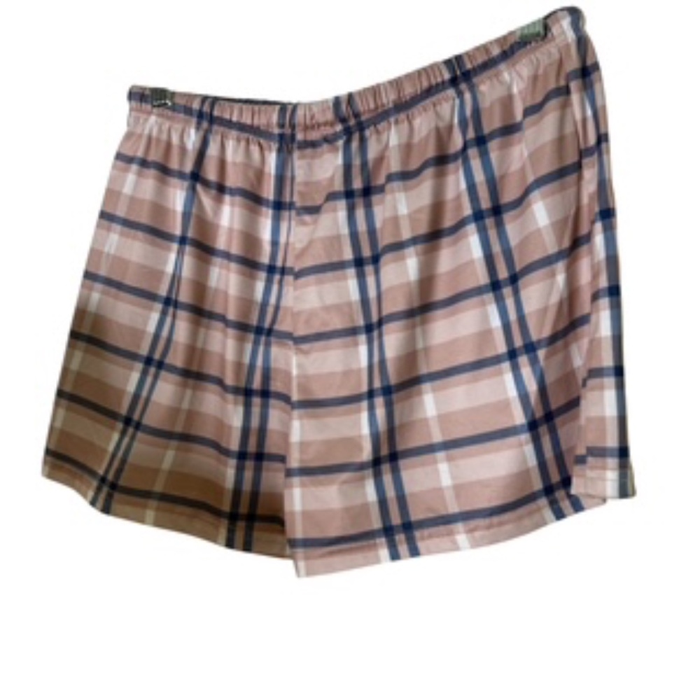 NWOT Ekouaer 2pc V-neck Rose Pink/Blue Plaid Pajamas Short Set Size M - Picture 7 of 9